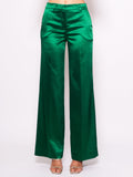 2026 New Arrival Pantaloni Palazzo in Raso Verde