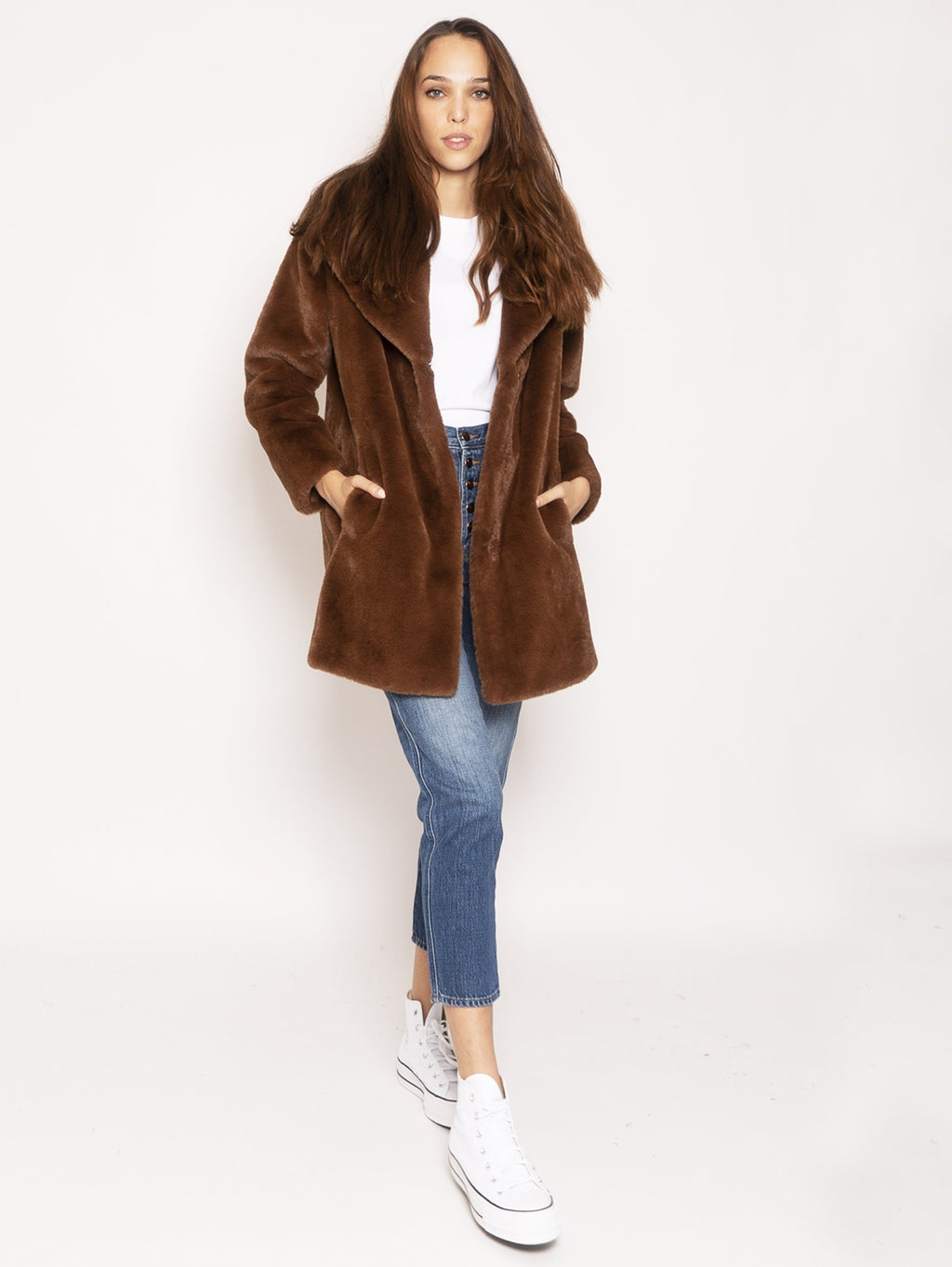 2026 New Arrival Cappotto in Ecofur - Marrone