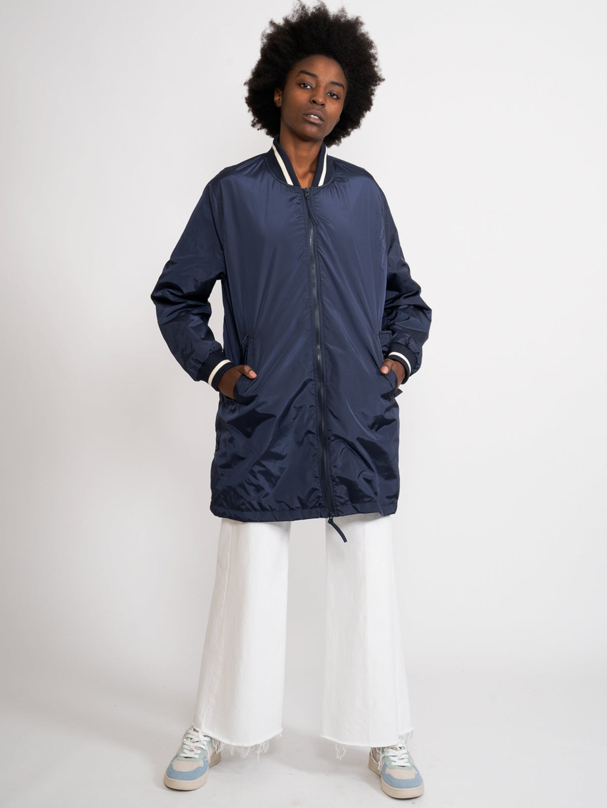 2026 New Arrival Bomber Lungo con Spacchi Blu