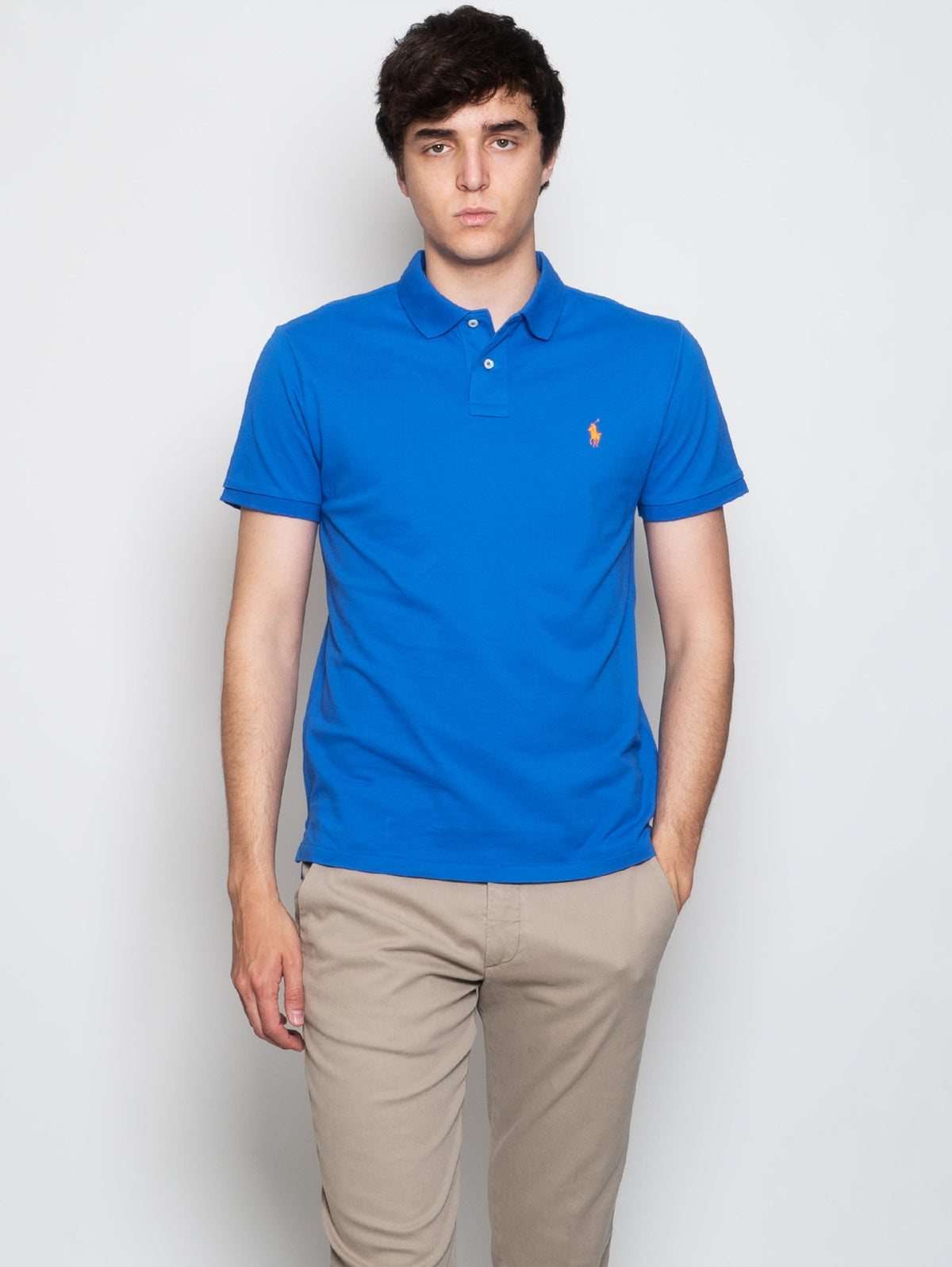 2026 New Arrival Polo in Piquè Slim Fit Blu Royal