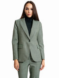 2026 New Arrival Giacca a un Petto Pied de Poule Verde