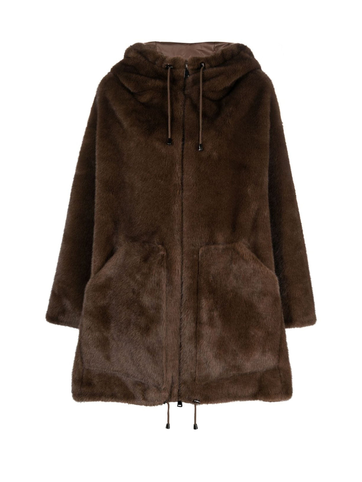 2026 New Arrival Parka con Cappuccio in Eco Pelliccia Visone