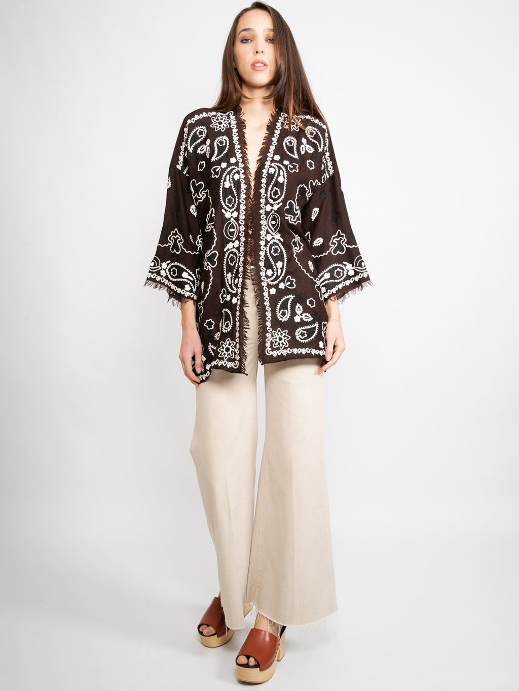 2026 New Arrival Cardigan Stampa Cashmere Marrone