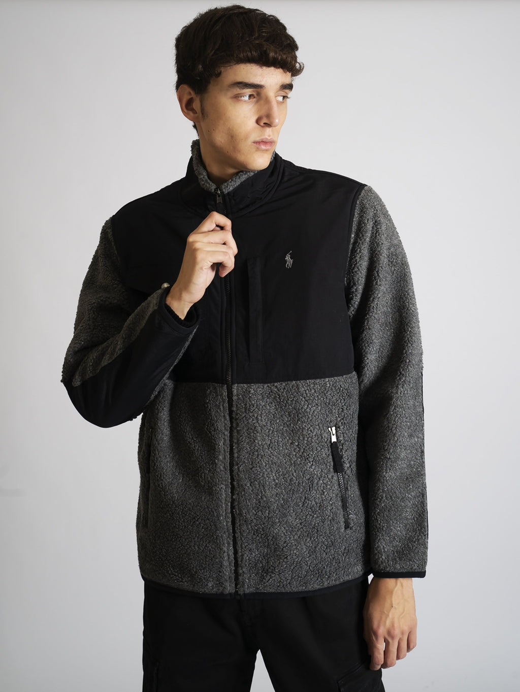 2026 New Arrival Felpa in Pile a Pelo Lungo Grigio/Nero