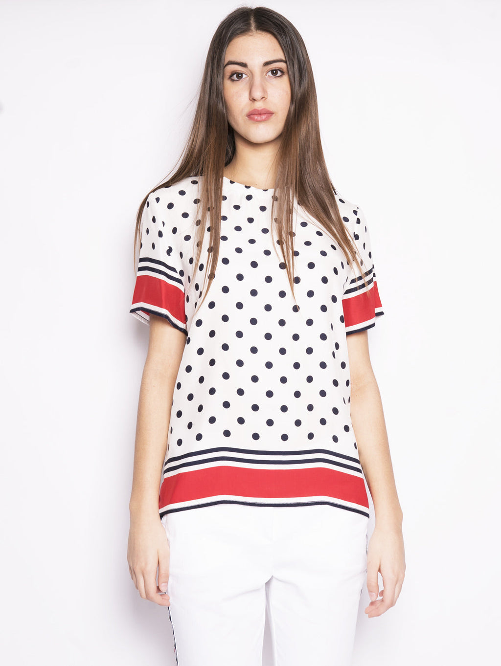 2026 New Arrival Blusa Superb Bianco / Blu / Rosso