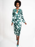 2026 New Arrival Abito Longuette con Dettaglio Cut Out Verde