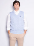 2026 New Arrival Gilet in Maglia a Trecce Celeste