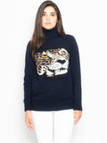 2026 New Arrival Dolcevita Jacquard con Leopardo Blu