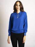 2026 New Arrival Maglia con Bottoni Gioiello Klein Blue