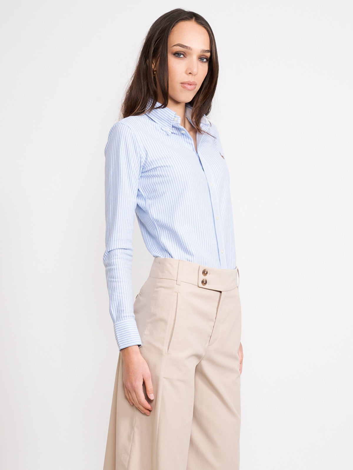 2026 New Arrival Camicia Knit Oxford Bianco/Blu