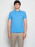 2026 New Arrival Polo in Piqué Slim Fit Celeste