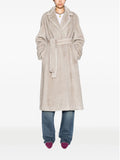 2026 New Arrival Cappotto con Cintura in Eco Pelliccia Grigio