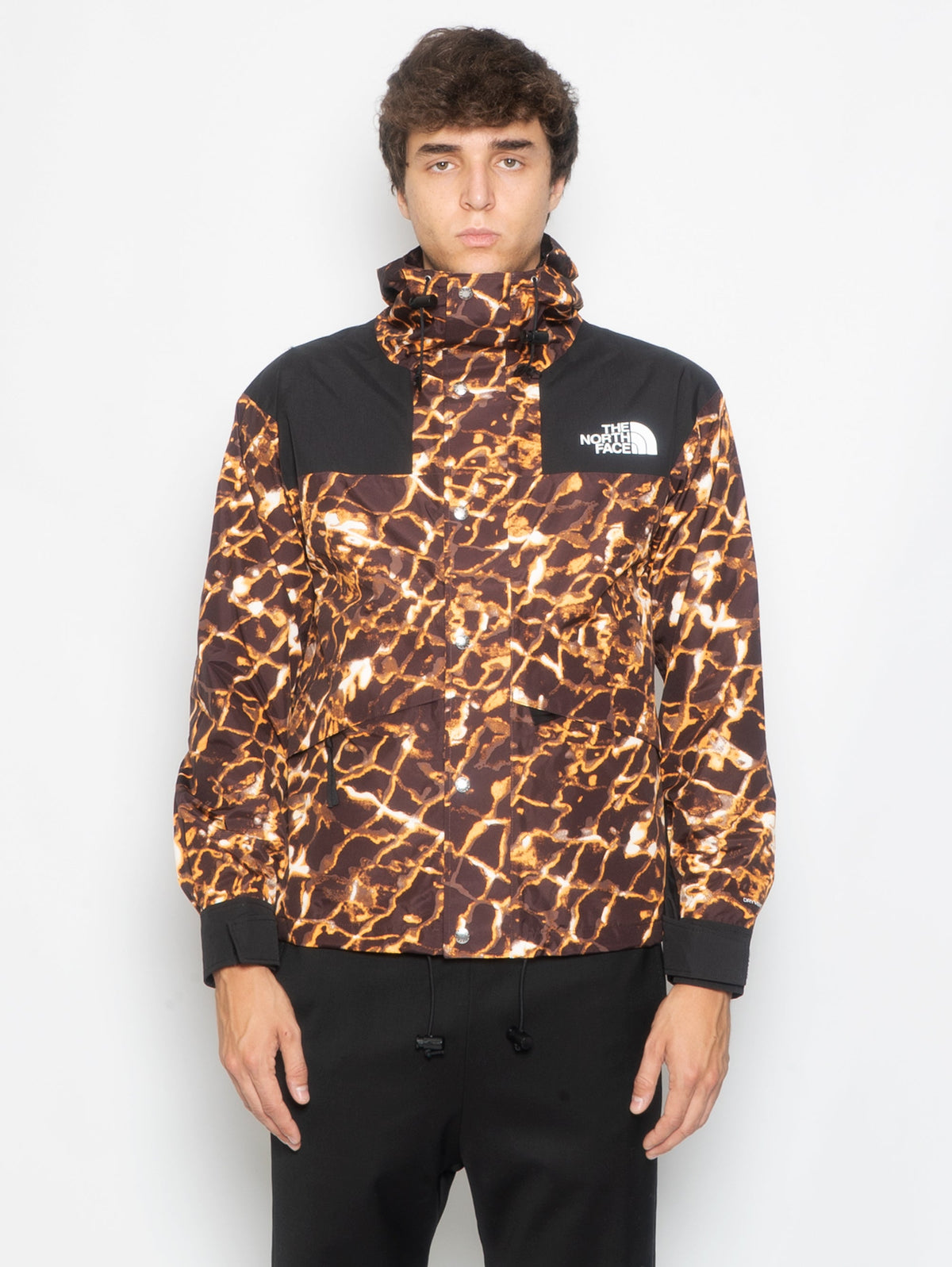 2026 New Arrival Giacca con Cappuccio Retro Mountain Stampa Marrone