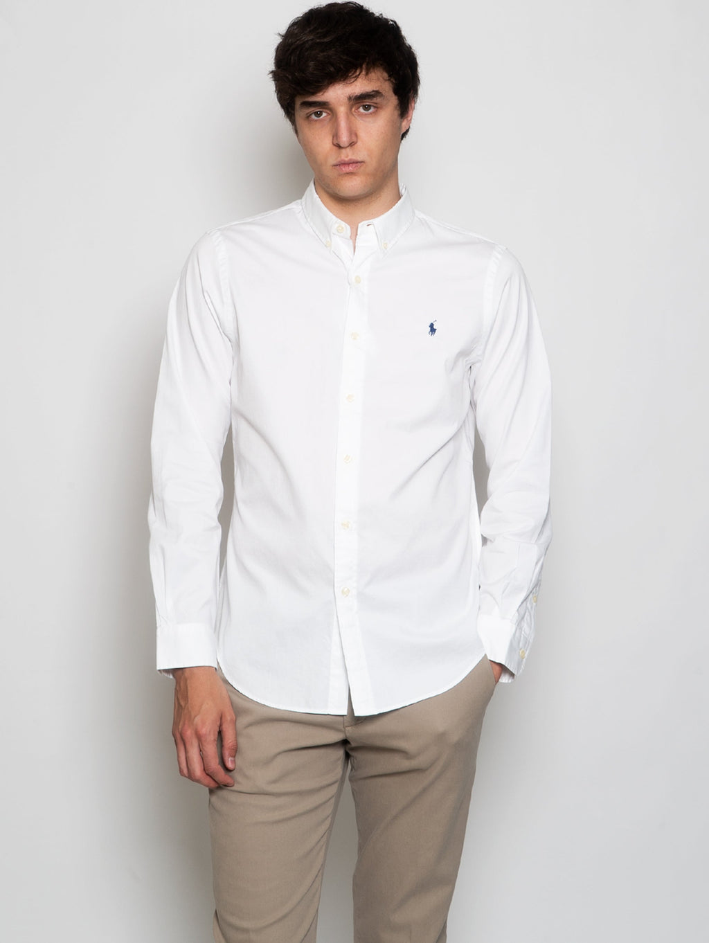 2026 New Arrival Camicia Slim Fit in Twill di Cotone Bianco