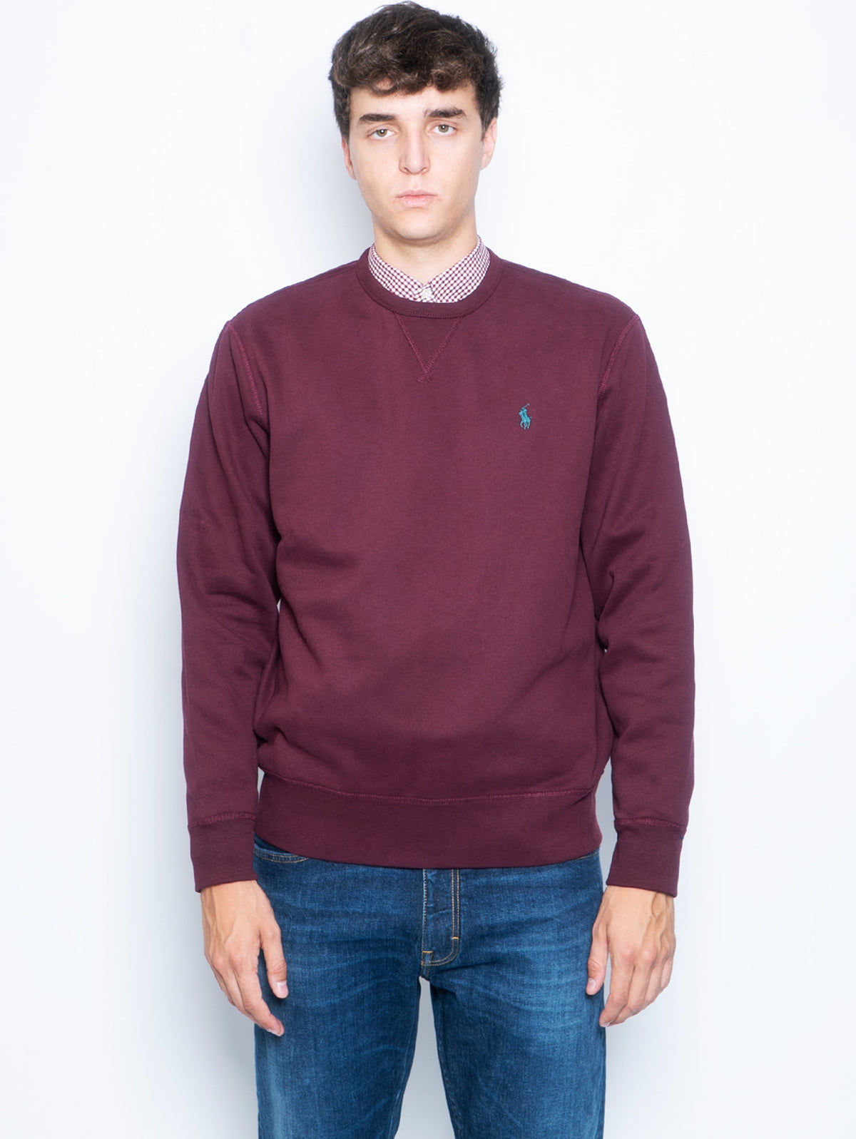 2026 New Arrival Felpa Girocollo con Inserto a V Vinaccia