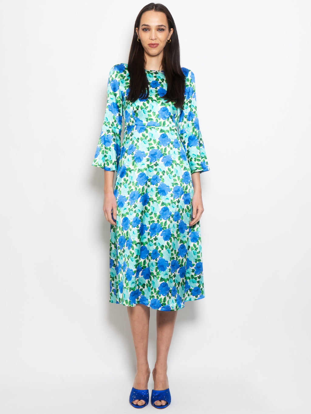 2026 New Arrival Abito Midi con Scollatura Reversibile Bluette/Verde