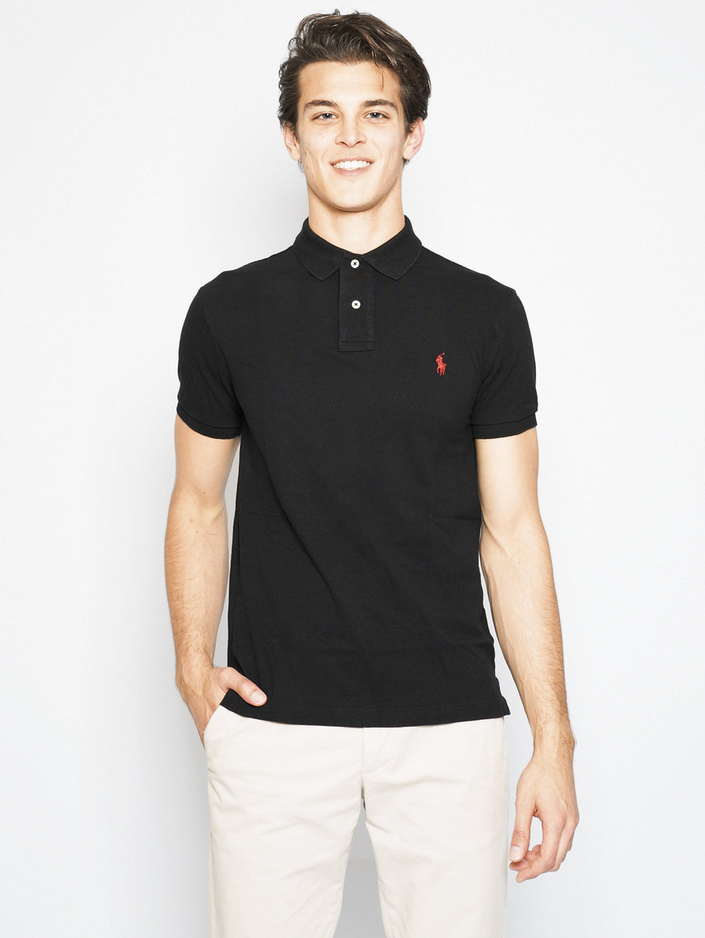 2026 New Arrival Polo in Piquè Slim Fit Nero
