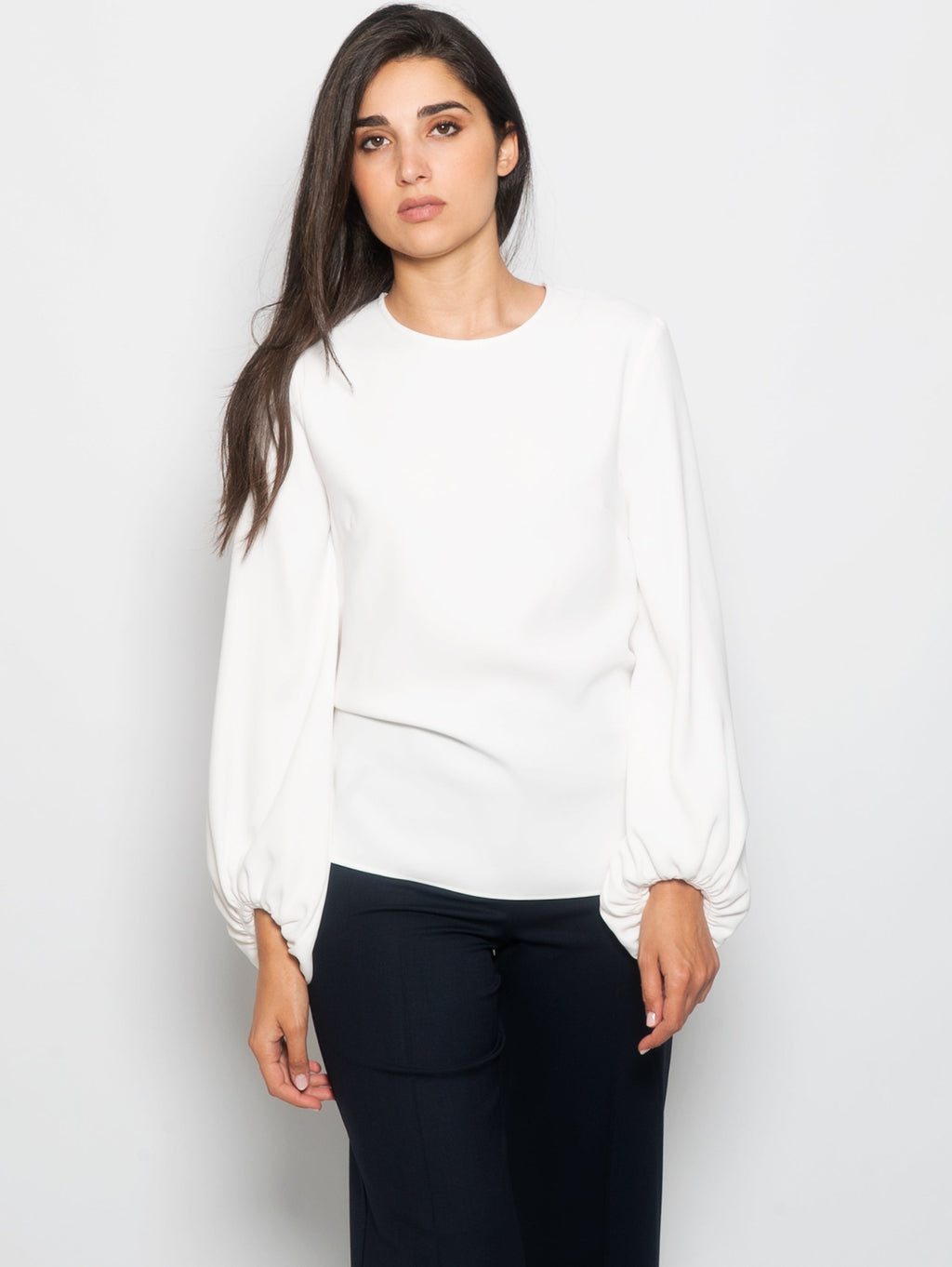 2026 New Arrival Blusa con Manica a Palloncino Panna