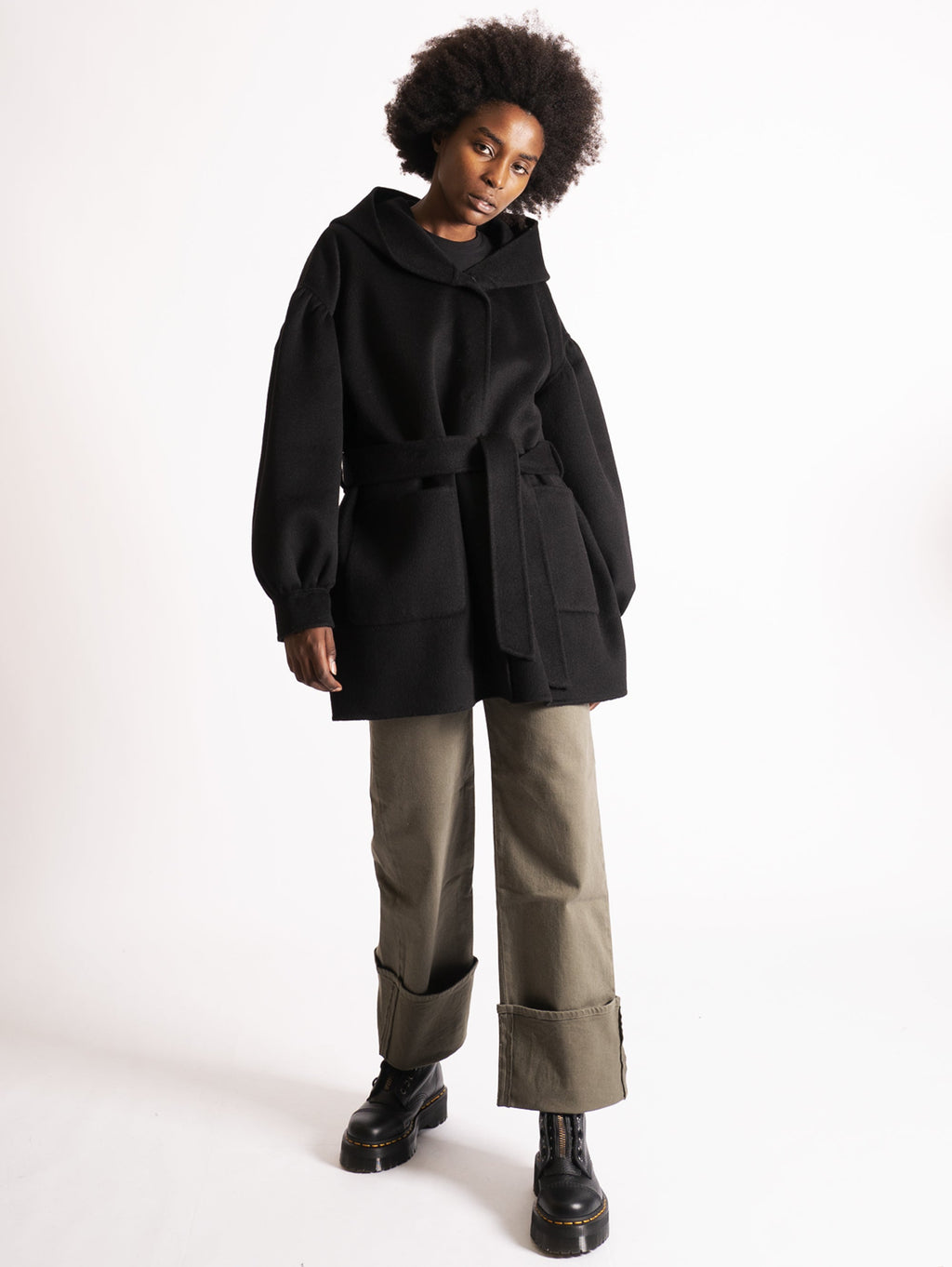 2026 New Arrival Parka in Doppio di Lana Nero