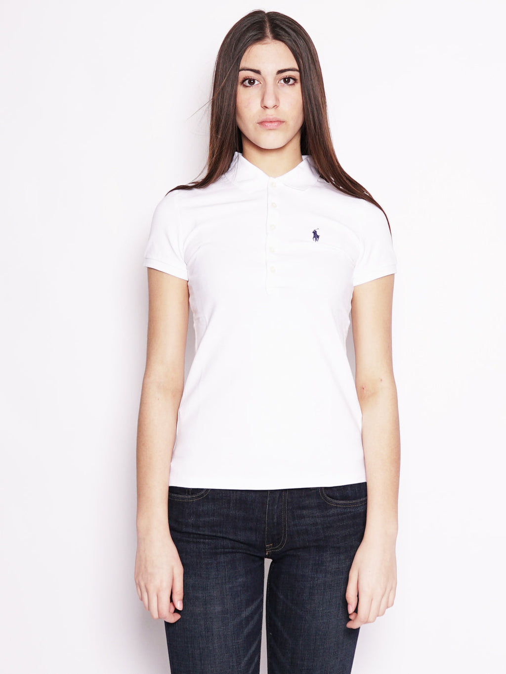 2026 New Arrival Polo stretch Slim-Fit Bianco