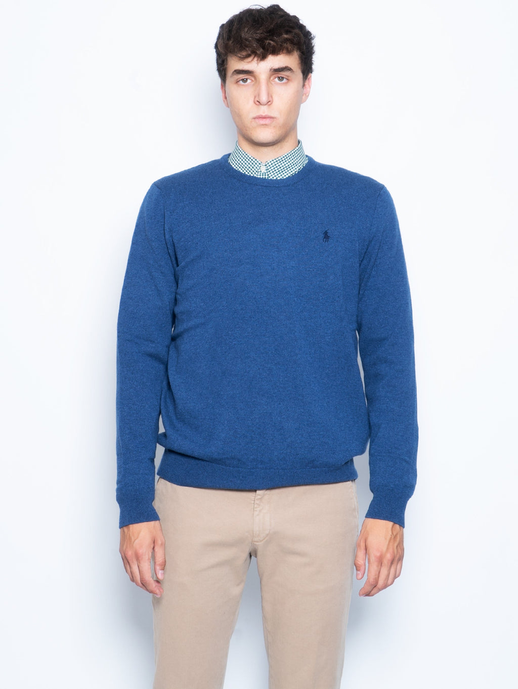 2026 New Arrival Maglia Girocollo in Lana Azzurro