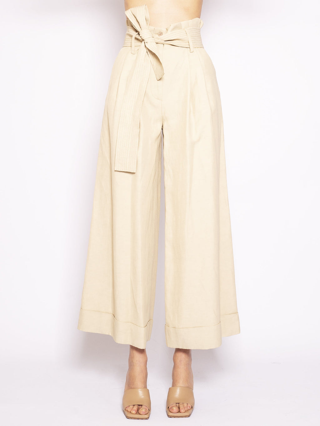 2026 New Arrival Pantaloni con Pinces Beige