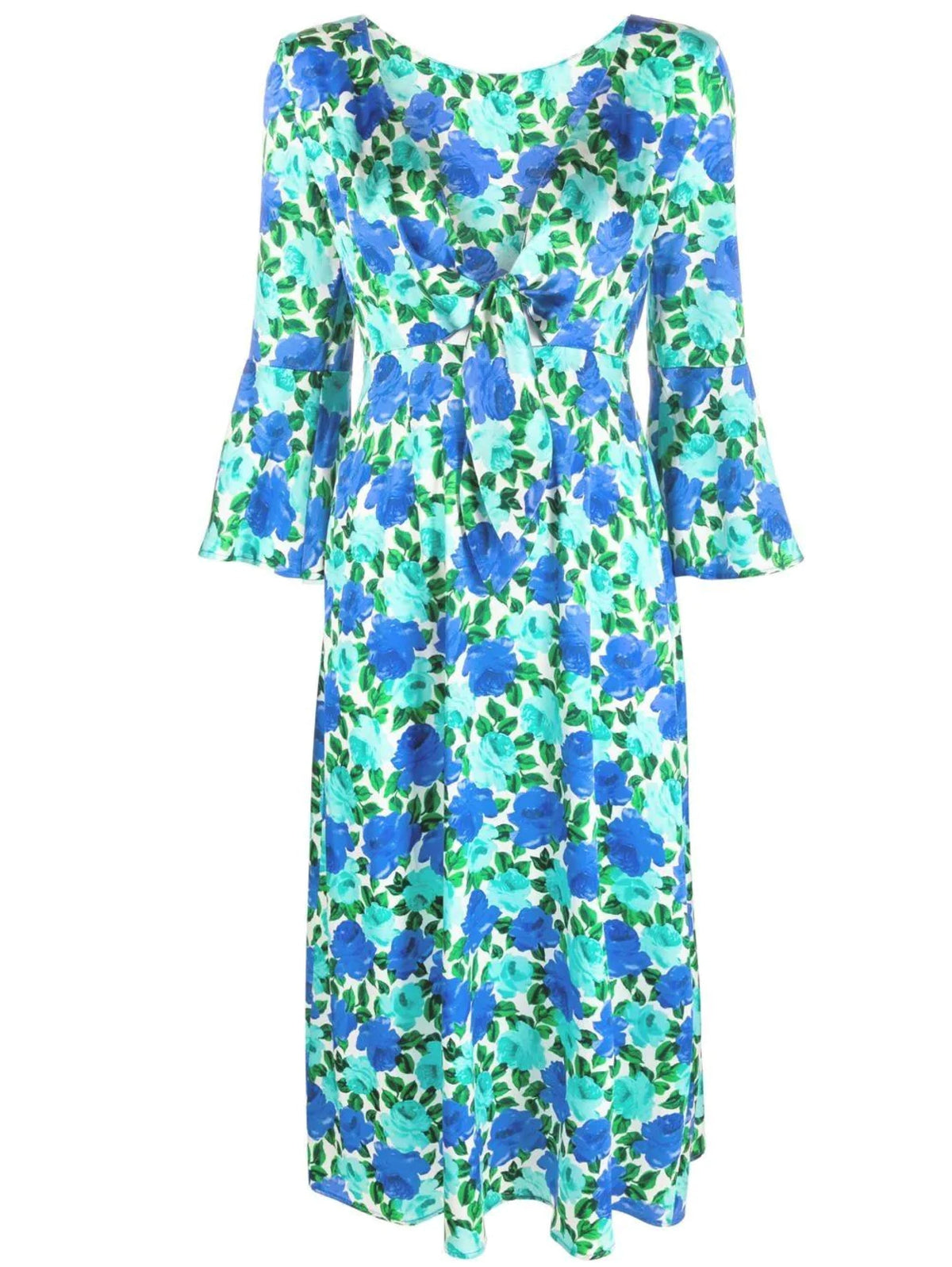 2026 New Arrival Abito Midi con Scollatura Reversibile Bluette/Verde