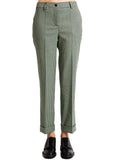 2026 New Arrival Pantaloni Pied de Poule Verde