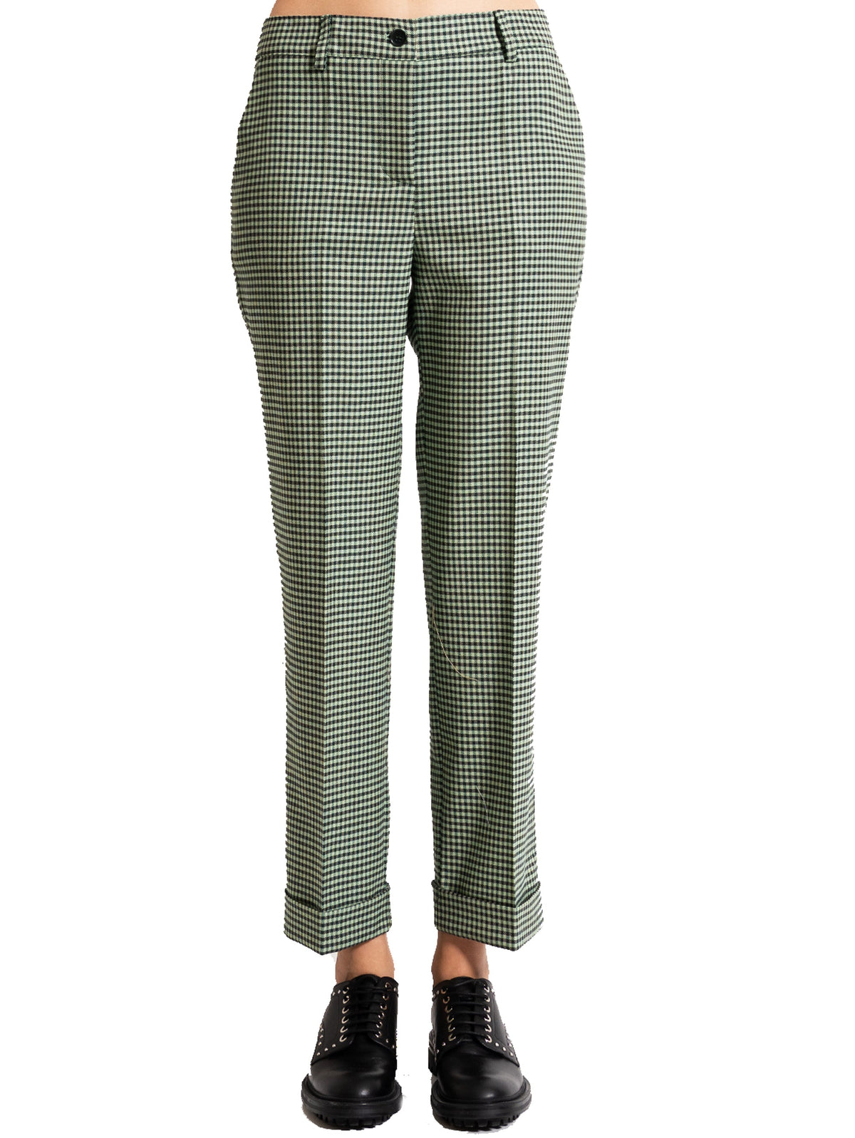 2026 New Arrival Pantaloni Pied de Poule Verde
