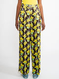 2026 New Arrival Pantaloni con Fantasia Floreale Marrone