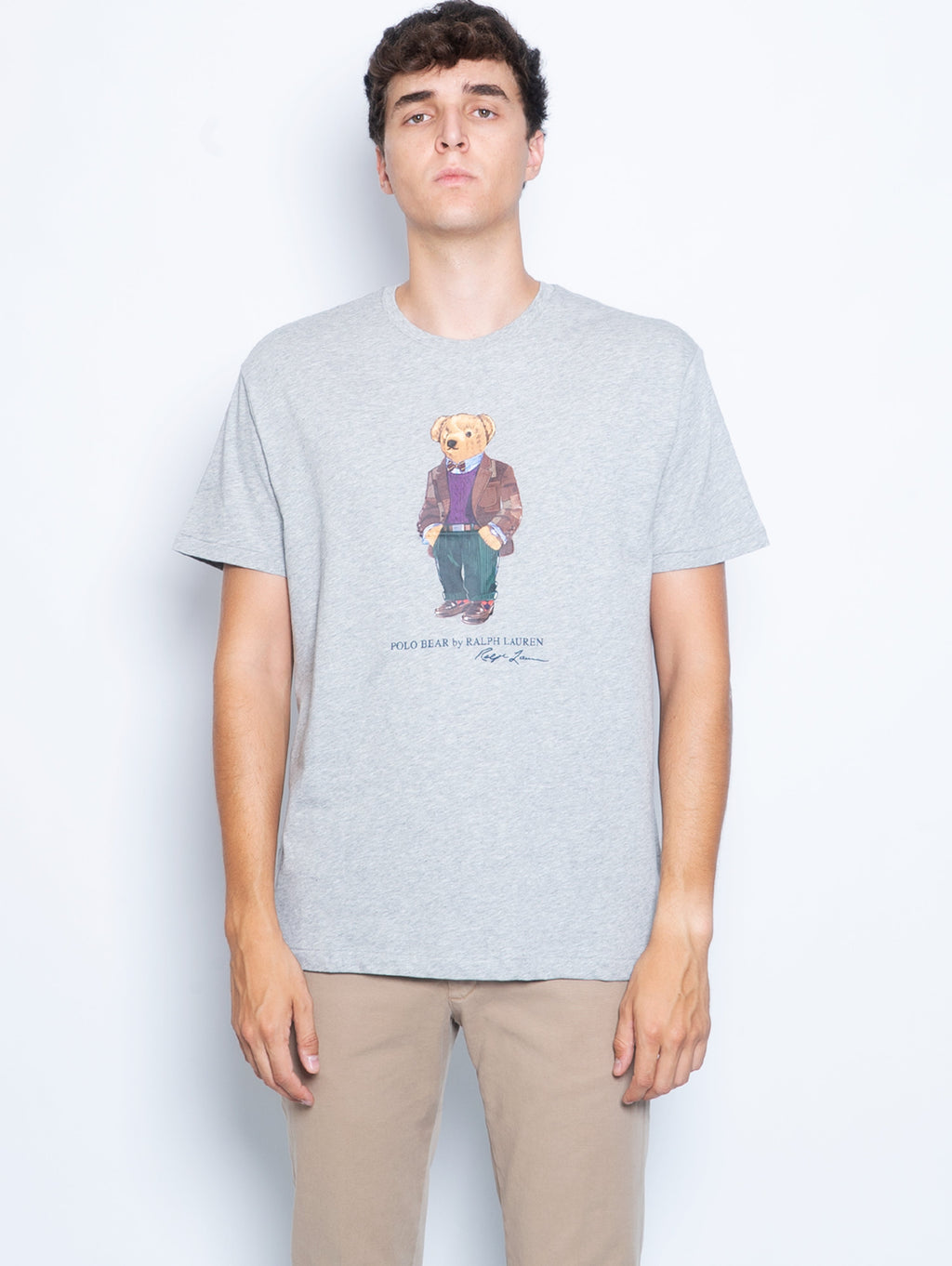 2026 New Arrival T-shirt con Stampa Polo Bear Grigio