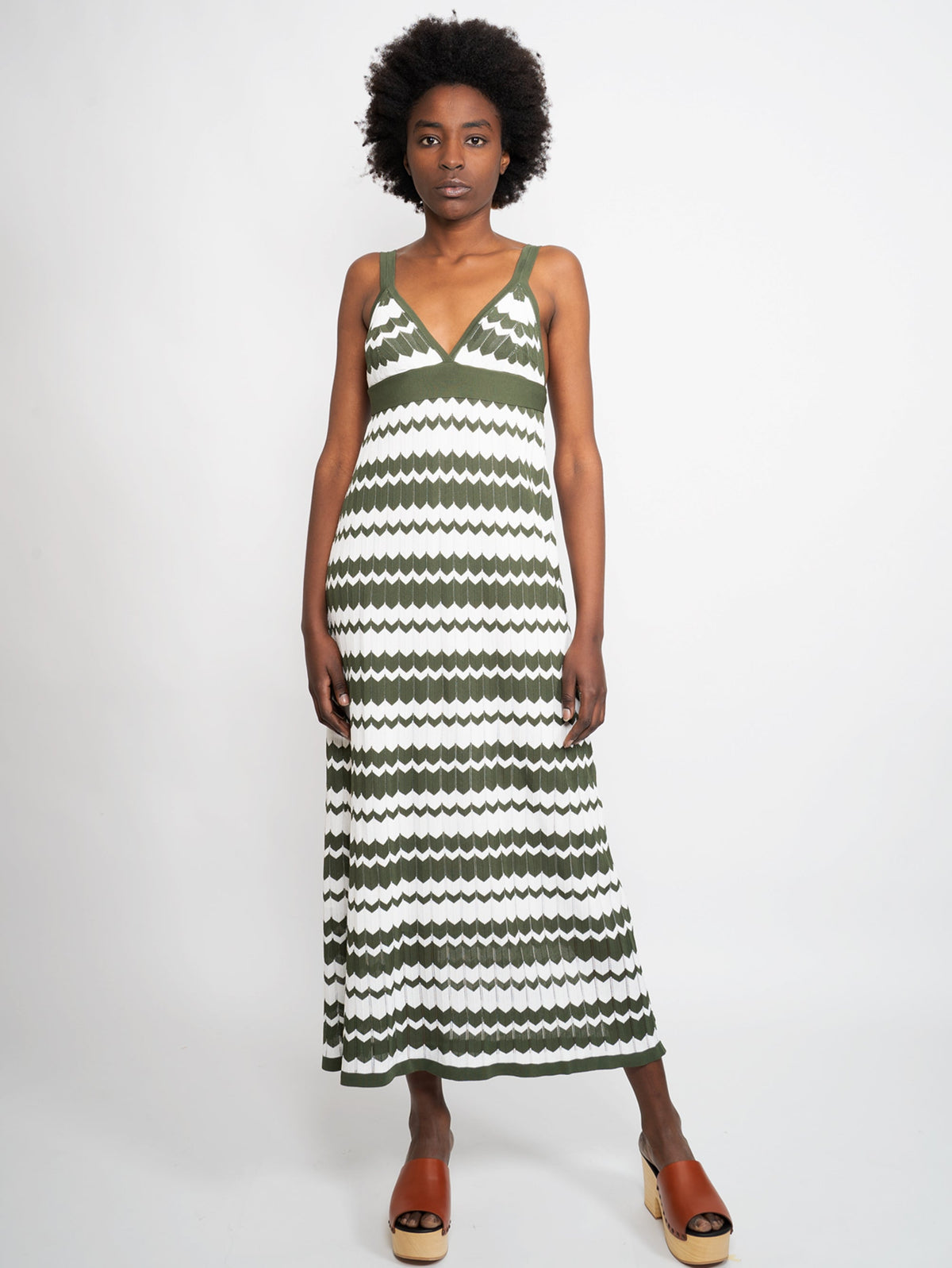 2026 New Arrival Abito Scollo a V Fantasia Verde
