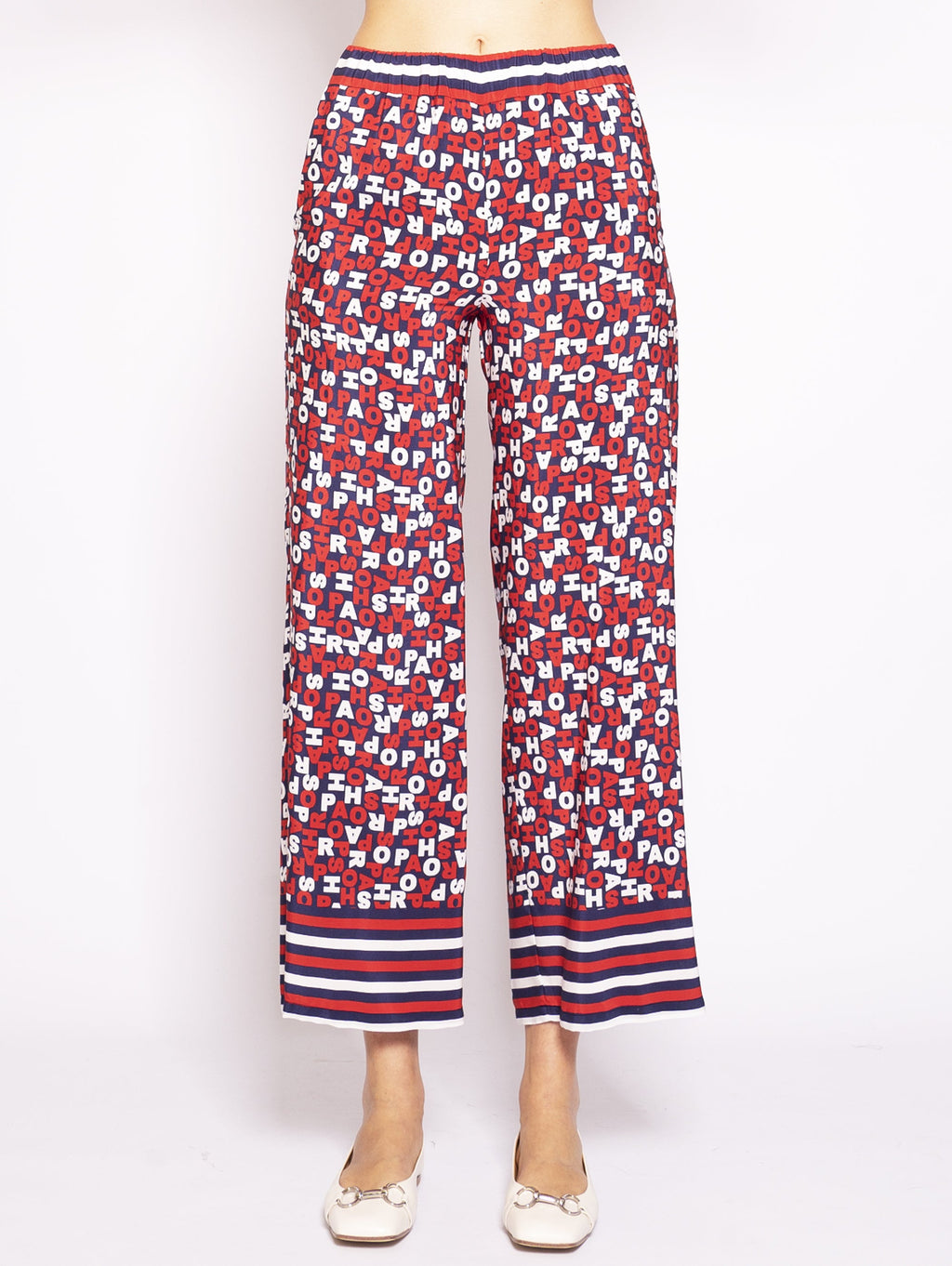 2026 New Arrival Pantaloni in Seta Stampata Multicolor