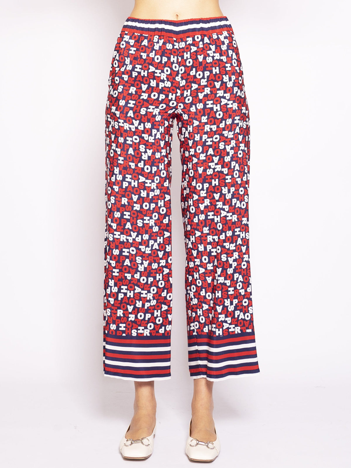 2026 New Arrival Pantaloni in Seta Stampata Multicolor