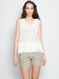2026 New Arrival Top in Maglia Crochet con Frange Panna