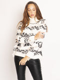 2026 New Arrival Maglia Collo Alto Effetto Consumato - Bianco