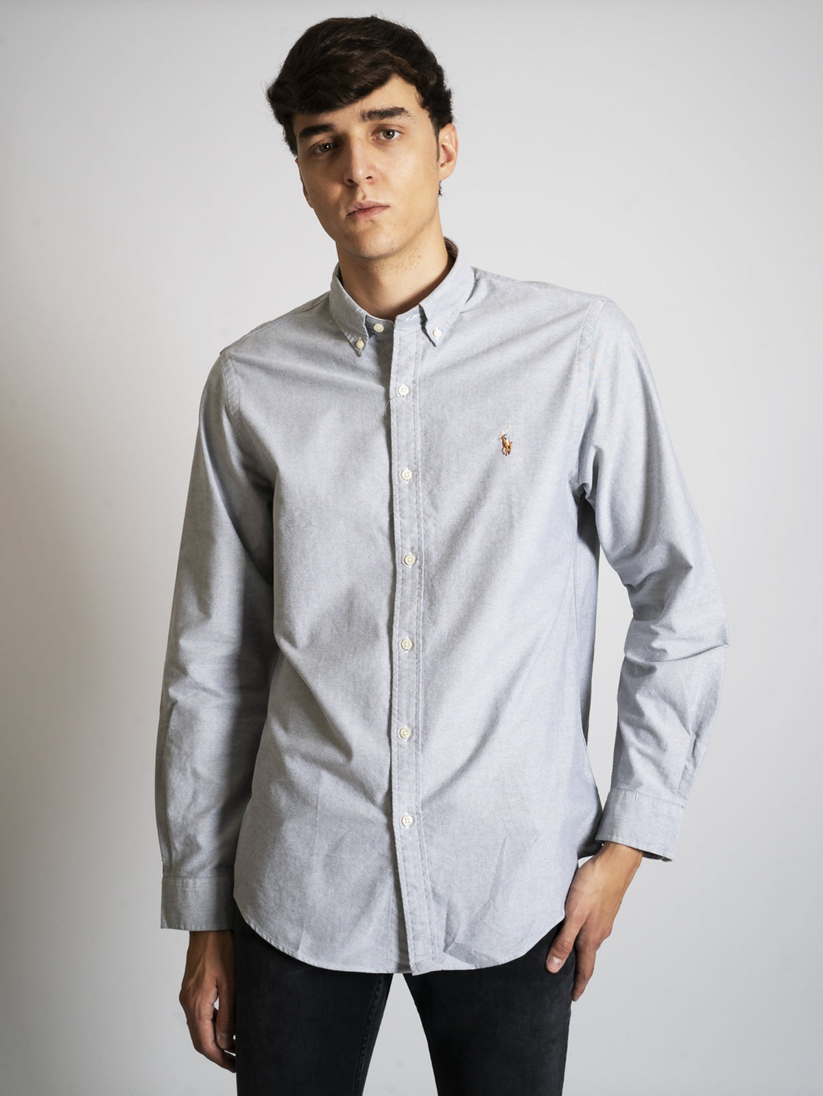2026 New Arrival Camicia Oxford Slim Fit Grigio