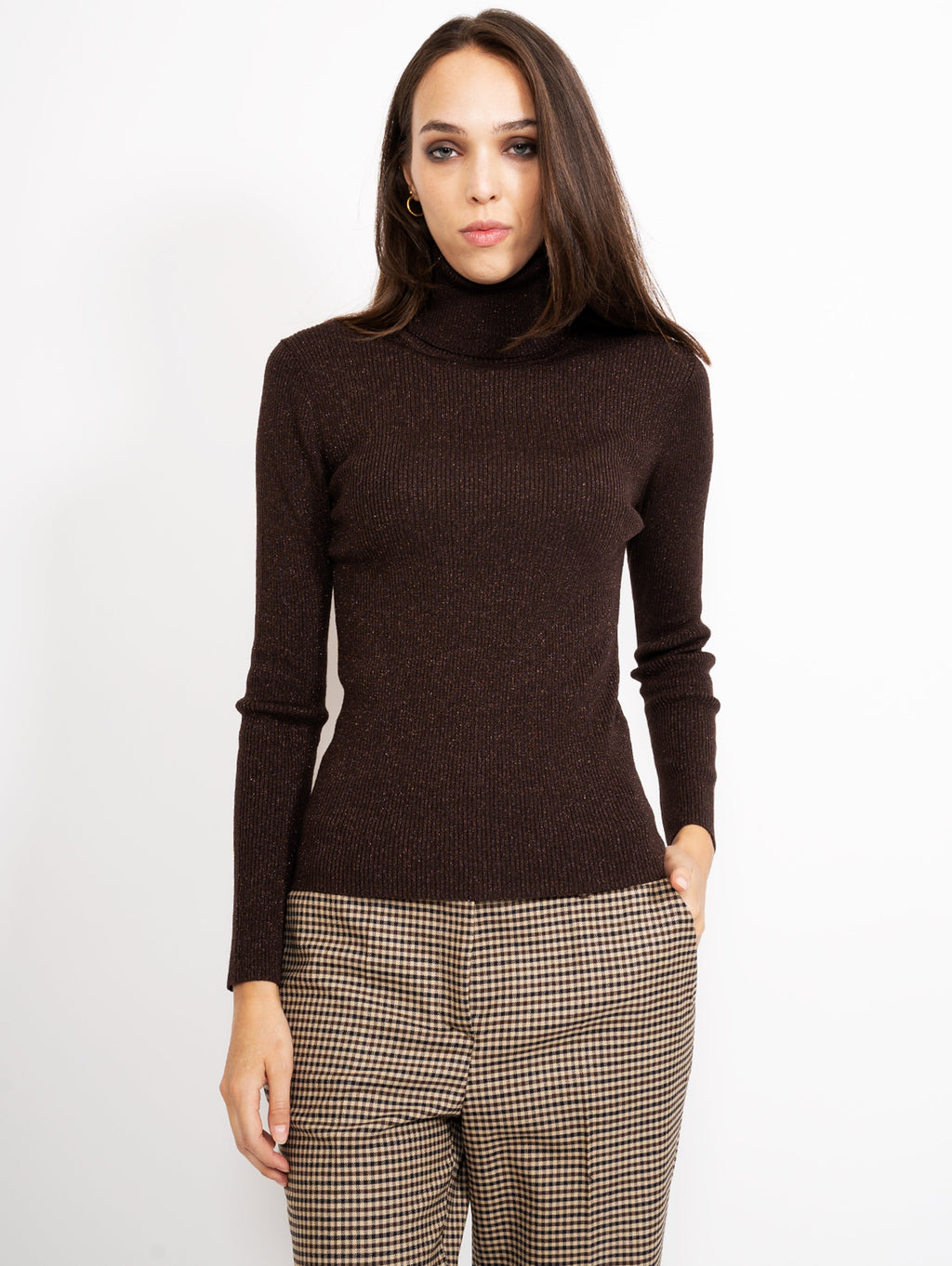 2026 New Arrival Maglia in Lurex Marrone