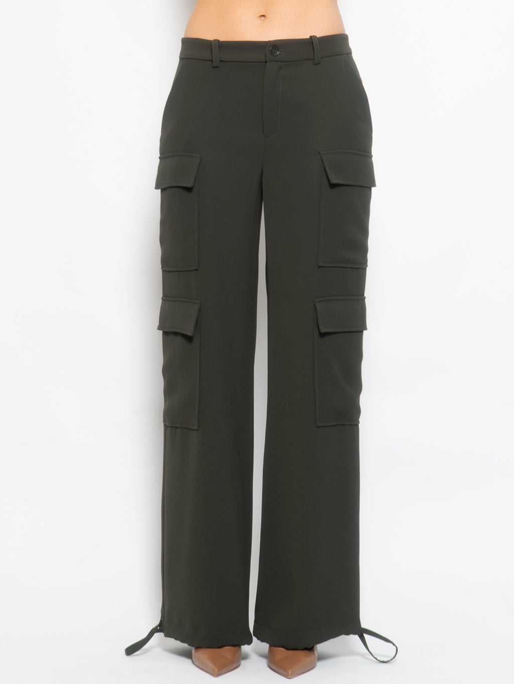 2026 New Arrival Pantaloni Cargo Ampi Verde Oliva