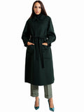 2026 New Arrival Cappotto Lungo in Doppio di Lana Verde Bottiglia