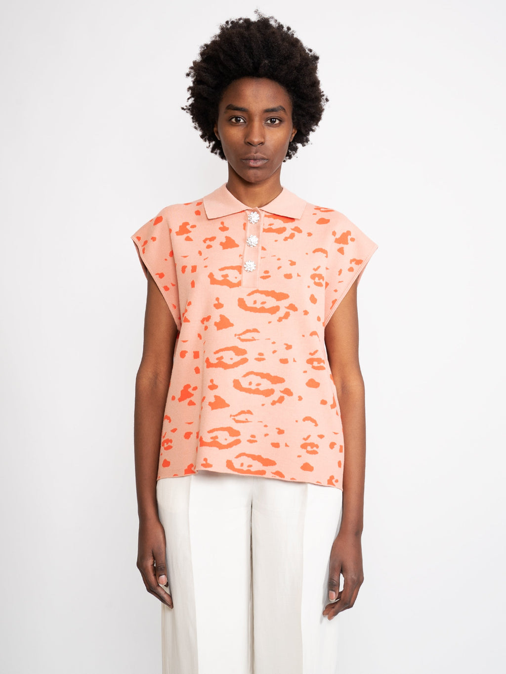 2026 New Arrival Polo con Stampa Animalier Arancione