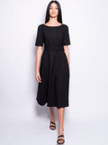 2026 New Arrival Abito in Fresco Lana con Cintura Nero