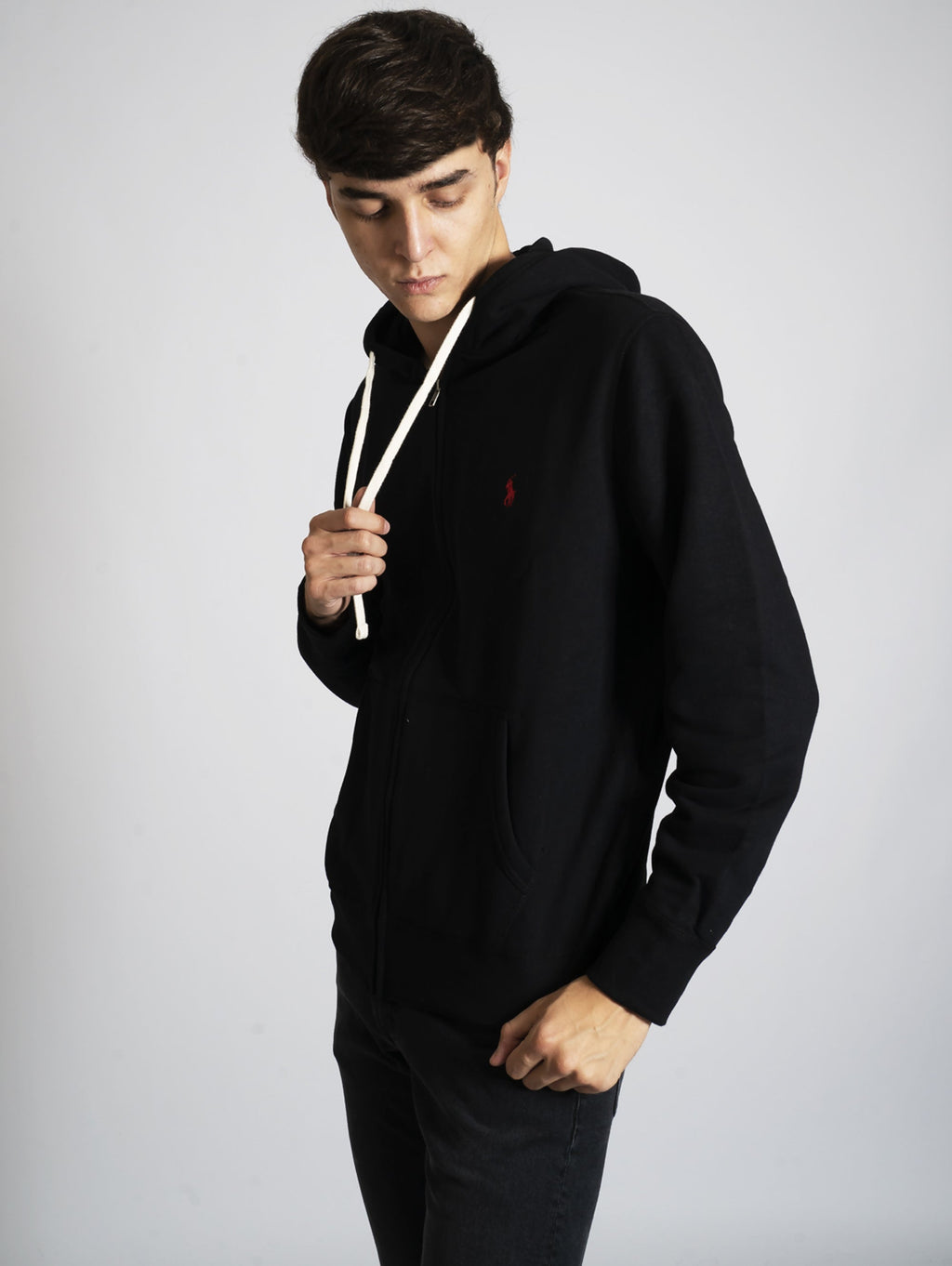 2026 New Arrival Felpa con Zip e Cappuccio Nero