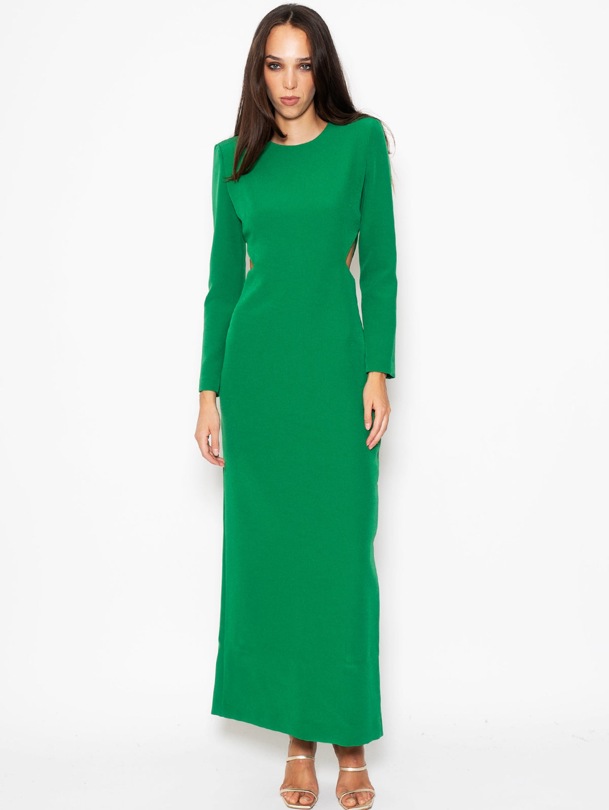 2026 New Arrival Abito Lungo con Dettaglio Cut Out Verde