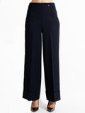 2026 New Arrival Pantaloni Palazzo con Bottoni Blu