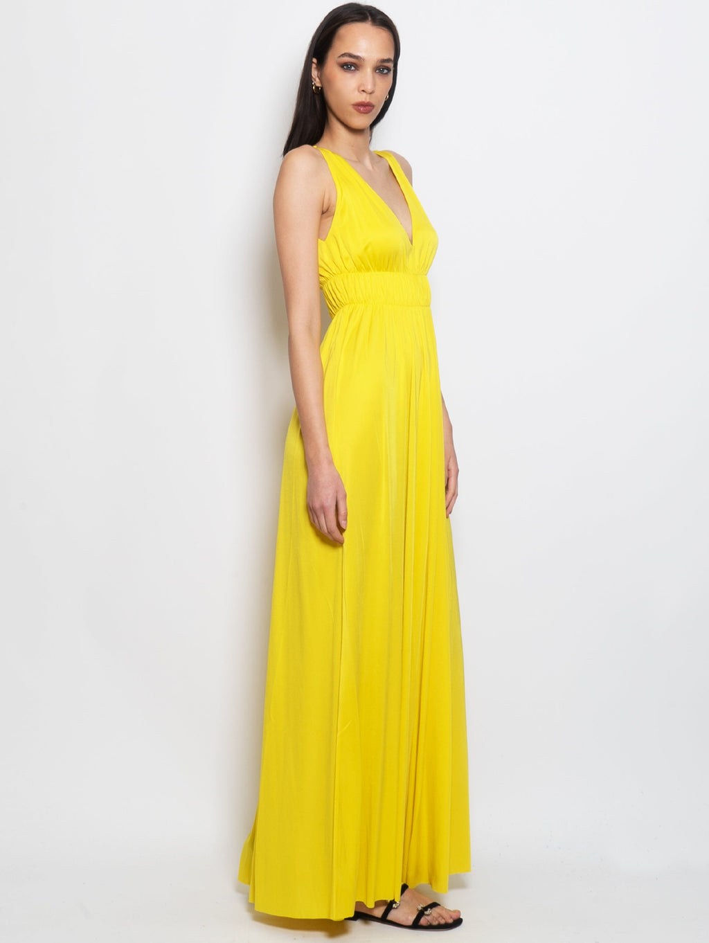 2026 New Arrival Abito Lungo Stile Impero Giallo