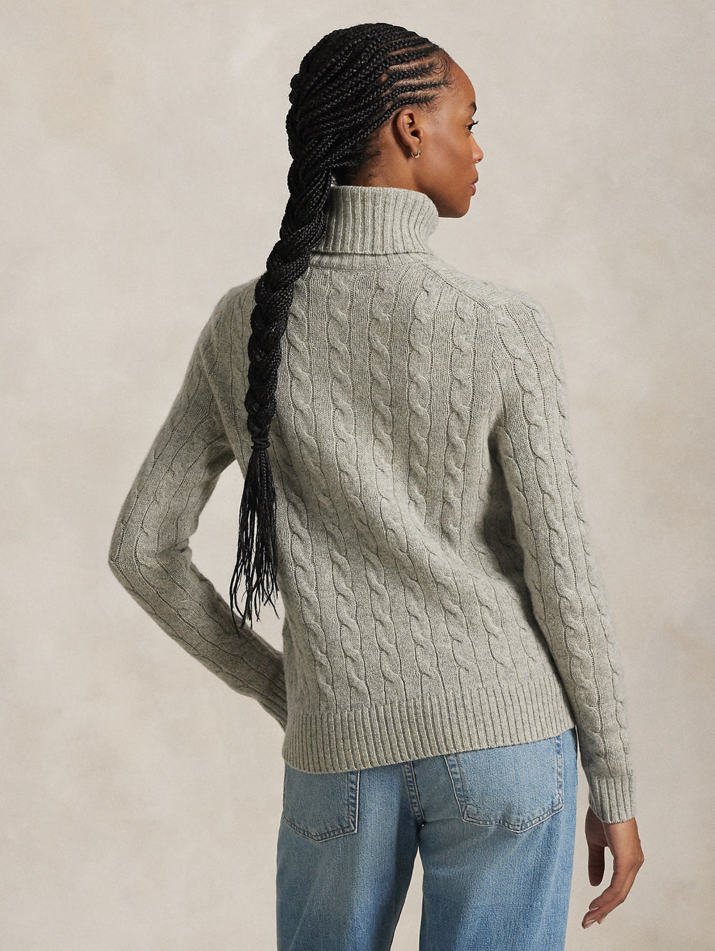 2026 New Arrival Maglia con Collo Alto a Trecce Grigio