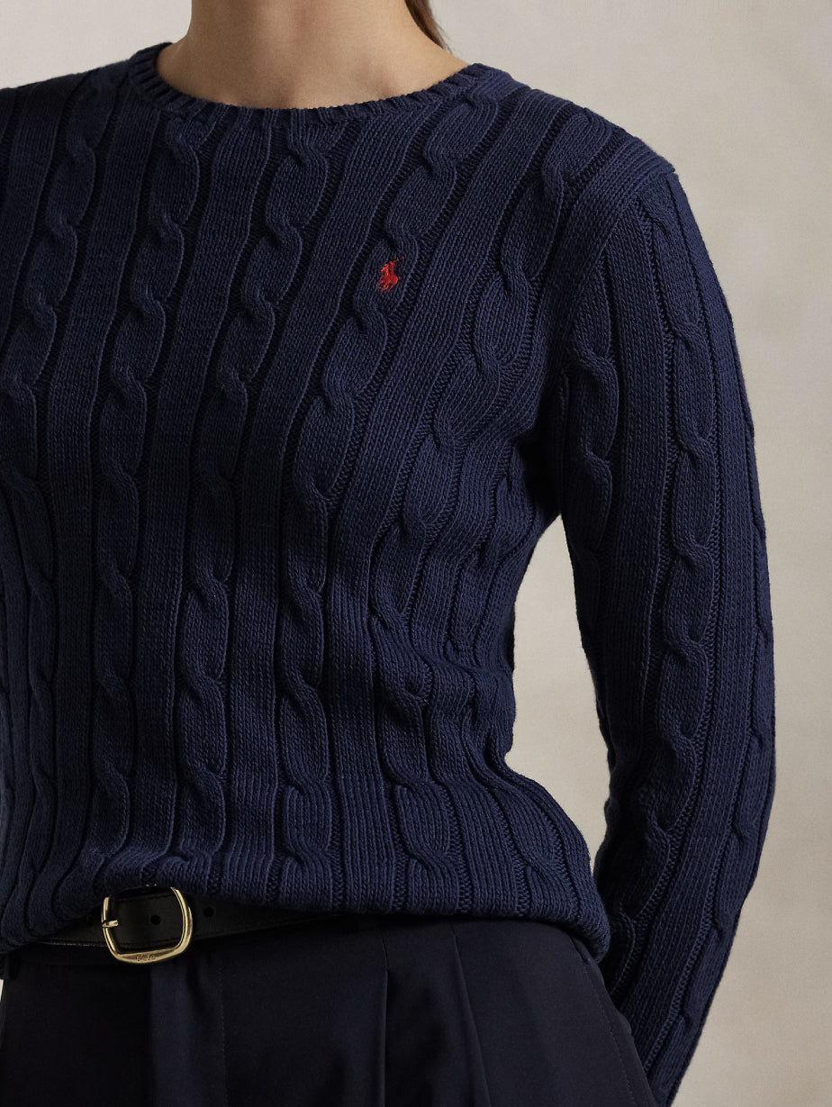 2026 New Arrival Maglia a Trecce in Cotone Blu Navy