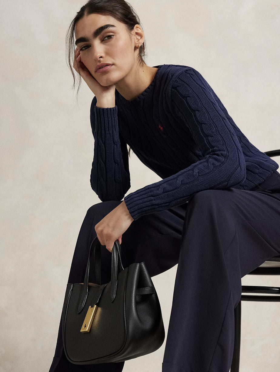 2026 New Arrival Maglia a Trecce in Cotone Blu Navy