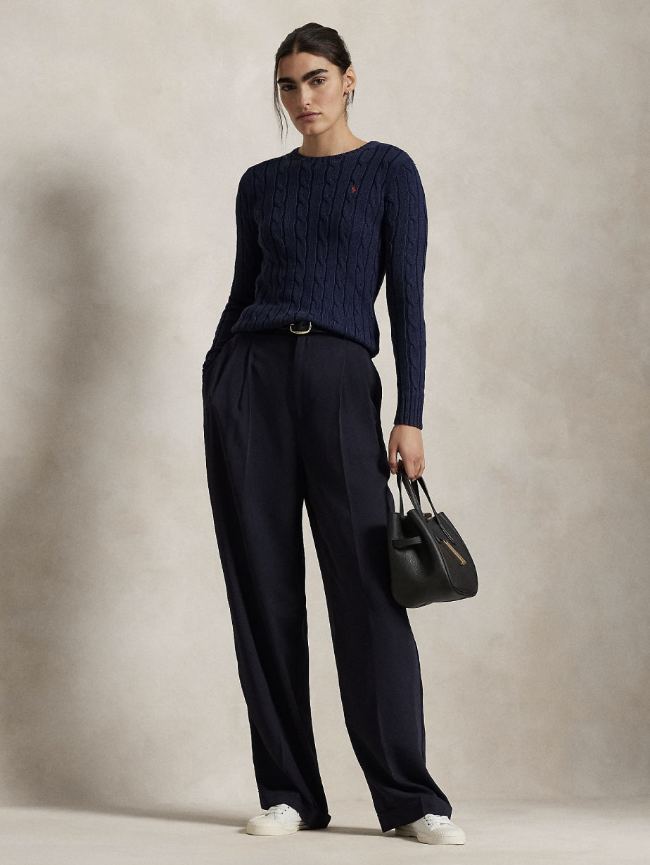 2026 New Arrival Maglia a Trecce in Cotone Blu Navy